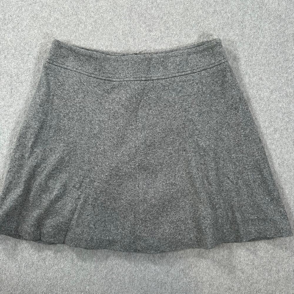 Ann Taylor LOFT Mini Swing Skirt Women's 10 Gray Flannel Side Zipper